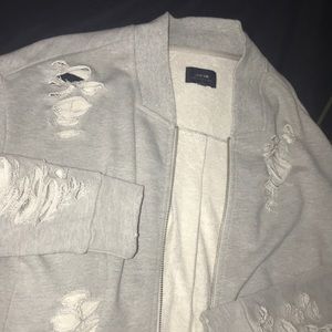 Distressed bomber jacket